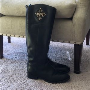 Tory Burch Tall Riding Boots in Black